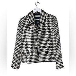 Vintage Liz Claiborne Prep School Chic Houndstooth Blazer Size M